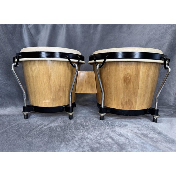 CP Latin Percussion Bongo Drums 6" and 7" Siam Oak Rawhide Heads Natural Finish - Picture 4 of 16